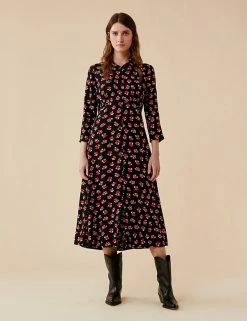 New ⌛ Finery London 👗 Dresses Printed Midi 👕 Shirt 👗 Dress 🌟