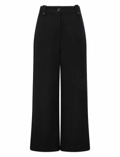 Outlet 🛒 Finery London Trousers Cotton Rich Wide Leg Culottes 🧨 -New In Womens Sales 2022 SD 10 T83 4760 Y0 X EC 90