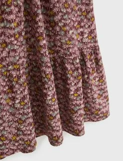 Coupon ⭐ White Stuff 👗 Dresses Jersey Printed V-Neck Midi Tiered Tea 👗 Dress 🎉 -New In Womens Sales 2022 SD 10 T83 4848 N4 X EC 4