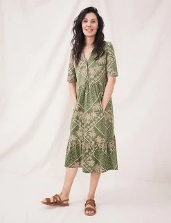 Flash Sale π White Stuff π Dresses Jersey Printed V-Neck Midi Tiered Tea π Dress π