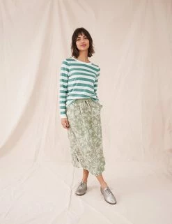 Outlet 🎉 White Stuff Women Pure Cotton Striped Long Sleeve Top ⭐ -New In Womens Sales 2022 SD 10 T83 4866 XT X EC 1