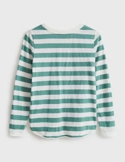 Outlet 🎉 White Stuff Women Pure Cotton Striped Long Sleeve Top ⭐ -New In Womens Sales 2022 SD 10 T83 4866 XT X EC 3