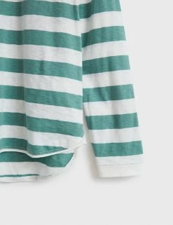 Outlet 🎉 White Stuff Women Pure Cotton Striped Long Sleeve Top ⭐ -New In Womens Sales 2022 SD 10 T83 4866 XT X EC 4