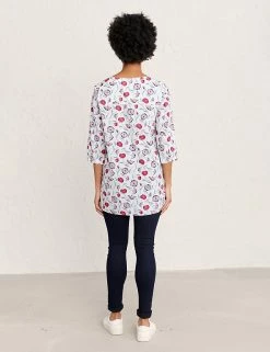Cheapest 🎁 Seasalt Cornwall Tunics Organic Cotton Floral 3/4 Sleeve Tunic 🎁 -New In Womens Sales 2022 SD 10 T83 5045 NB X EC 1