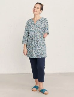 New ✔️ Seasalt Cornwall Tunics Organic Cotton Floral 3/4 Sleeve Tunic 🤩 -New In Womens Sales 2022 SD 10 T83 5046 Z4 X EC 2