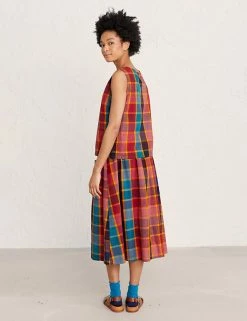 Budget ❤️ Seasalt Cornwall Women Pure Cotton Checked Sleeveless Top 🔥 -New In Womens Sales 2022 SD 10 T83 5047 E4 X EC 1