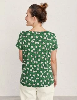 Outlet 🌟 Seasalt Cornwall Women Cotton Blend Floral Short Sleeve Top 😀 -New In Womens Sales 2022 SD 10 T83 5054 J4 X EC 1