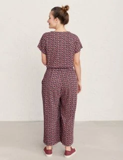 Deals 🧨 Seasalt Cornwall 👗 Dresses Cotton Rich Floral V-Neck Wide Leg Jumpsuit ✔️ -New In Womens Sales 2022 SD 10 T83 5069 F4 X EC 3