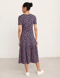 Best Pirce ⭐ Seasalt Cornwall 👗 Dresses Jersey Floral Midi Tiered Waisted 👗 Dress 🎁 -New In Womens Sales 2022 SD 10 T83 5088 F4 X EC 3