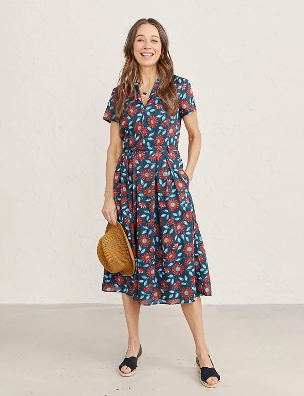 Discount 🔔 Seasalt Cornwall 👗 Dresses Organic Cotton Floral Midi Waisted 👗 Dress 😉 3 Discount 🔔 Seasalt Cornwall 👗 Dresses Organic Cotton Floral Midi Waisted 👗 Dress 😉 - Image 3