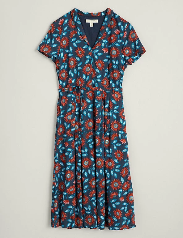 Discount 🔔 Seasalt Cornwall 👗 Dresses Organic Cotton Floral Midi Waisted 👗 Dress 😉 2 Discount 🔔 Seasalt Cornwall 👗 Dresses Organic Cotton Floral Midi Waisted 👗 Dress 😉 - Image 2