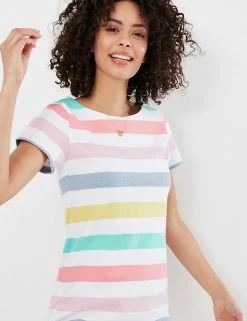 Best reviews of ❤️ Joules 👗 Dresses Pure Cotton Jersey Striped T-Shirt 👗 Dress 🤩 -New In Womens Sales 2022 SD 10 T83 5170 Z4 X EC 1