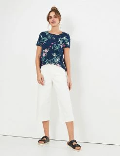 Coupon 🌟 Joules Women Pure Cotton Floral Crew Neck T-Shirt 🛒 -New In Womens Sales 2022 SD 10 T83 5172 F4 X EC 2