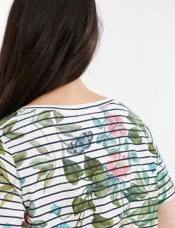 Hot Sale 🌟 Joules Women Pure Cotton Printed V-Neck T-Shirt 🔔 -New In Womens Sales 2022 SD 10 T83 5173 ZZ X EC 4