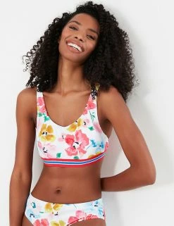 Promo 🌟 Joules 👙 Bikinis Floral V-Neck 👙 Bikini Top 😍