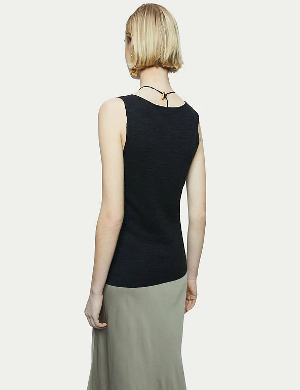 New 🛒 Jigsaw Women Linen Rich Slash Neck Sleeveless Vest Top 🔔 2 New 🛒 Jigsaw Women Linen Rich Slash Neck Sleeveless Vest Top 🔔 - Image 2