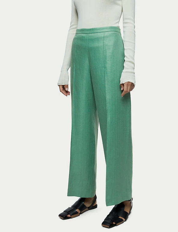 Brand new ๐งจ Jigsaw Pure Linen Herringbone Wide Leg Trousers ๐งจ 2 Brand new ๐งจ Jigsaw Pure Linen Herringbone Wide Leg Trousers ๐งจ - Image 2
