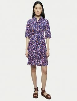 Outlet 🤩 Jigsaw 👗 Dresses Cotton Rich Floral Button Front 👕 Shirt 👗 Dress 🎁