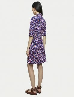 Outlet 🤩 Jigsaw 👗 Dresses Cotton Rich Floral Button Front 👕 Shirt 👗 Dress 🎁 -New In Womens Sales 2022 SD 10 T83 5375 ZZ X EC 3