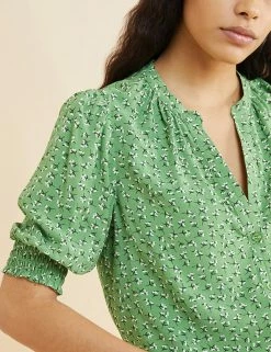 Top 10 🛒 Albaray 👕 Shirts & Blouses Floral V-Neck Blouse 😉 -New In Womens Sales 2022 SD 10 T83 5583 J4 X EC 2