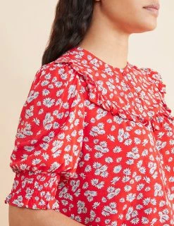 Budget 💯 Albaray 👚 Shirts & Blouses Floral Frill Detail Blouse 😍 -New In Womens Sales 2022 SD 10 T83 5587 B4 X EC 2