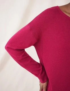 Flash Sale ⭐ White Stuff Jumpers Cotton Rich Ribbed Stepped Hem Jumper ❤️ -New In Womens Sales 2022 SD 10 T83 5599 A4 X EC 2