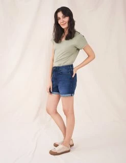 Cheapest ๐ White Stuff Trousers Cotton Rich Denim Boyfriend Shorts ๐