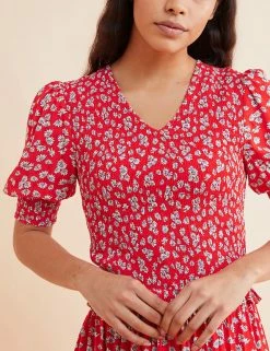 Best reviews of 🥰 Albaray 👗 Dresses Floral V-Neck Midi Swing 👗 Dress 👏 -New In Womens Sales 2022 SD 10 T83 5653 B0 X EC 2