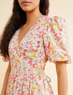 Brand new 🧨 Albaray 👗 Dresses Organic Cotton Floral Midi Wrap 👗 Dress 👏 -New In Womens Sales 2022 SD 10 T83 5689 Z4 X EC 2