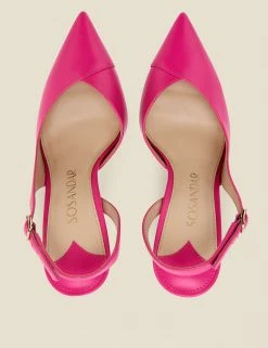 Outlet 🛒 SOSANDAR Leather Stiletto Heel Slingback Court 👟 Shoes 🔔 -New In Womens Sales 2022 SD 10 T83 5767 A0 X EC 1