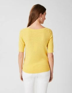 Hot Sale ✨ HOBBS Jumpers Pointelle Crew Neck Half Sleeve Jumper 🤩 -New In Womens Sales 2022 SD 10 T83 5782 R4 X EC 1