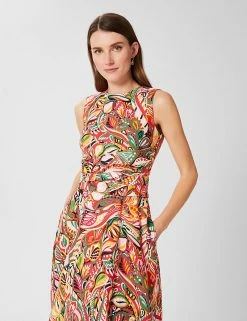 Best reviews of ❤️ HOBBS 👗 Dresses Pure Linen Printed Waisted 👗 Dress 😉 -New In Womens Sales 2022 SD 10 T83 5884 ZZ X EC 1