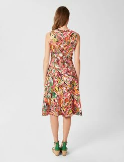 Best reviews of ❤️ HOBBS 👗 Dresses Pure Linen Printed Waisted 👗 Dress 😉 -New In Womens Sales 2022 SD 10 T83 5884 ZZ X EC 2