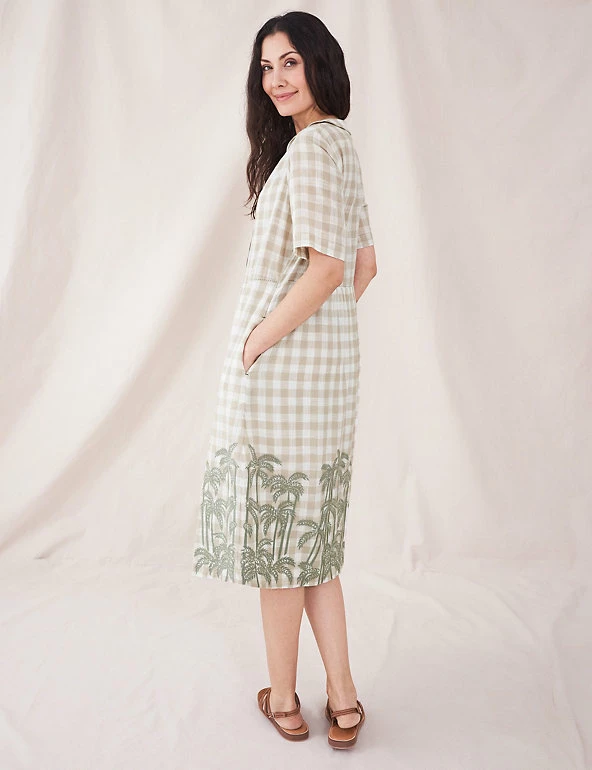Brand new π White Stuff π Dresses Pure Cotton Checked Embroidered Midi π Dress π 4 Brand new π White Stuff π Dresses Pure Cotton Checked Embroidered Midi π Dress π - Image 4