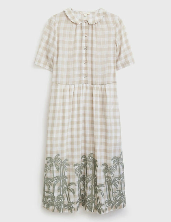 Brand new π White Stuff π Dresses Pure Cotton Checked Embroidered Midi π Dress π 2 Brand new π White Stuff π Dresses Pure Cotton Checked Embroidered Midi π Dress π - Image 2
