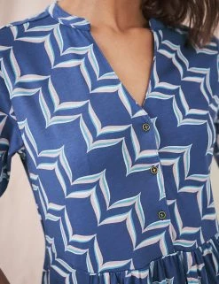 Top 10 🔔 White Stuff 👗 Dresses Organic Cotton Blend Printed Midi 👗 Dress ⌛ -New In Womens Sales 2022 SD 10 T83 6173 E4 X EC 1