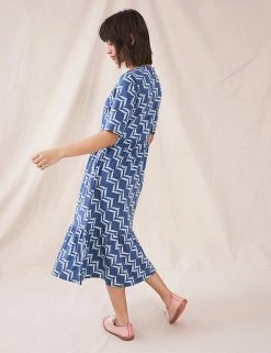 Top 10 🔔 White Stuff 👗 Dresses Organic Cotton Blend Printed Midi 👗 Dress ⌛ -New In Womens Sales 2022 SD 10 T83 6173 E4 X EC 2