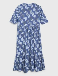 Top 10 🔔 White Stuff 👗 Dresses Organic Cotton Blend Printed Midi 👗 Dress ⌛ -New In Womens Sales 2022 SD 10 T83 6173 E4 X EC 3