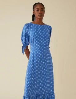 Outlet ⌛ Finery London 👗 Dresses Polka Dot Short Sleeve Midi Tea 👗 Dress 🎉 -New In Womens Sales 2022 SD 10 T83 6356 E4 X EC 1