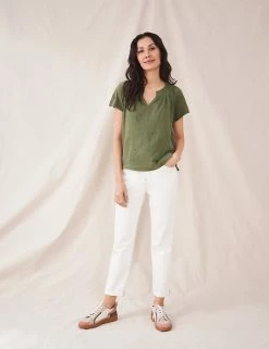 Top 10 ❤️ White Stuff 👕 Shirts & Blouses Pure Cotton Embroidered V-Neck Blouse 🌟