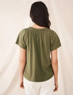 Top 10 ❤️ White Stuff 👕 Shirts & Blouses Pure Cotton Embroidered V-Neck Blouse 🌟 -New In Womens Sales 2022 SD 10 T83 6367 J4 X EC 1