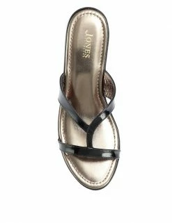 Flash Sale ⌛ Jones Bootmaker Leather Patent Strappy Flat 🩴 Sandals 🌟 -New In Womens Sales 2022 SD 10 T83 6382 Y4 X EC 1
