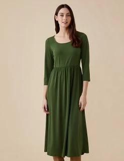 Budget 👍 Finery London 👗 Dresses Jersey Round Neck Midi Swing 👗 Dress 🛒