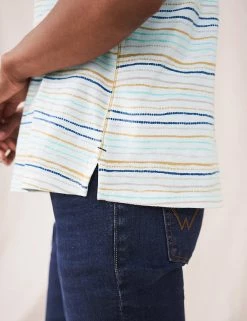Buy 🎁 White Stuff Women Organic Cotton Striped T-Shirt 👏 -New In Womens Sales 2022 SD 10 T83 6721 ZZ X EC 2