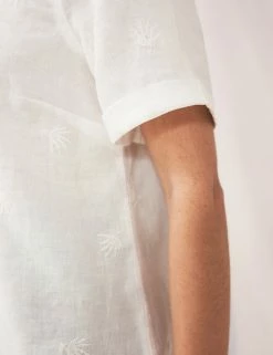 Wholesale 🔥 White Stuff Women Pure Linen Embroidered Short Sleeve Top 🌟 -New In Womens Sales 2022 SD 10 T83 6745 Z0 X EC 2