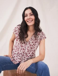 Promo ❤️ White Stuff Vests Organic Cotton Printed Vest Top ✔️