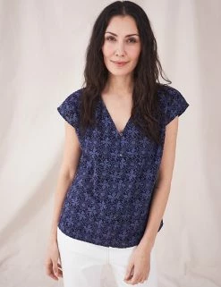 Promo ❤️ White Stuff Vests Organic Cotton Printed Vest Top ✔️ -New In Womens Sales 2022 SD 10 T83 6747 F4 X EC 0