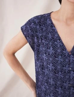 Promo ❤️ White Stuff Vests Organic Cotton Printed Vest Top ✔️ -New In Womens Sales 2022 SD 10 T83 6747 F4 X EC 2