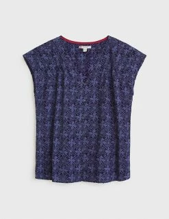 Promo ❤️ White Stuff Vests Organic Cotton Printed Vest Top ✔️ -New In Womens Sales 2022 SD 10 T83 6747 F4 X EC 90