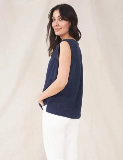 Deals ❤️ White Stuff Vests Pure Linen V-Neck Vest Top ⌛ -New In Womens Sales 2022 SD 10 T83 6748 F0 X EC 1